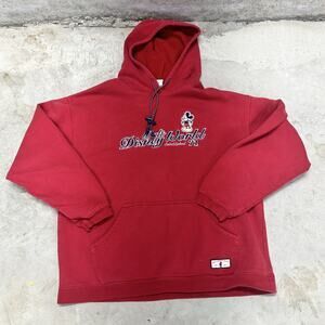 Vintage Disney Mickey Mouse Pullover Hoodie Sweatshirt‎ Adult Size Large Red